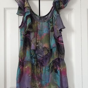 Shear sleeveless blouse